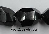 CJB41 16 inches 18*28mm faceted nugget natural jet gemstone beads