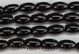 CJB51 15.5 inches 8*12mm rice natural jet gemstone beads