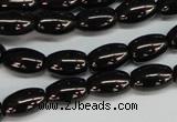 CJB53 15.5 inches 10*16mm rice natural jet gemstone beads