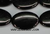 CJB73 15.5 inches 20*30mm oval natural jet gemstone beads