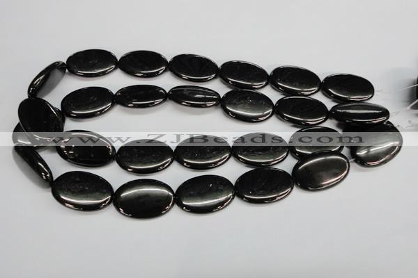 CJB73 15.5 inches 20*30mm oval natural jet gemstone beads