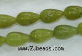 CKA107 15.5 inches 10*17mm teardrop Korean jade gemstone beads