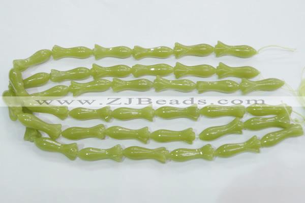 CKA109 15.5 inches 12*30mm flower Korean jade gemstone beads