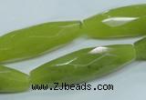 CKA111 15.5 inches 11*40mm faceted rice Korean jade gemstone beads