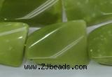 CKA115 15.5 inches 21*30mm twisted rectangle Korean jade beads