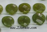 CKA120 Top-drilled 16*16mm faceted flat teardrop Korean jade beads