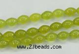 CKA16 15.5 inches 6*8mm rice Korean jade gemstone beads