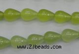 CKA211 15.5 inches 8*12mm teardrop Korean jade gemstone beads