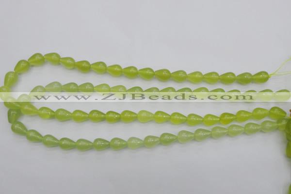 CKA211 15.5 inches 8*12mm teardrop Korean jade gemstone beads