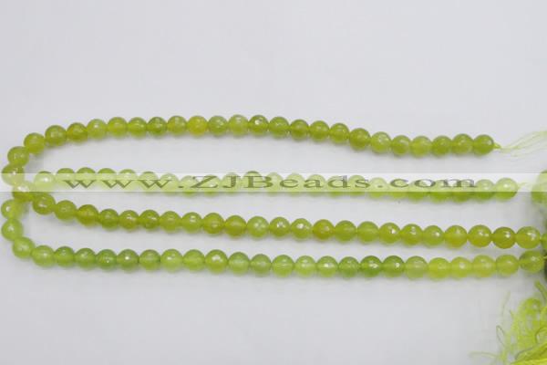 CKA219 15.5 inches 8mm faceted round Korean jade gemstone beads