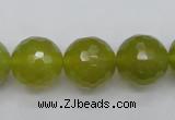 CKA221 15.5 inches 16mm faceted round Korean jade gemstone beads