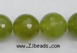 CKA222 15.5 inches 18mm faceted round Korean jade gemstone beads