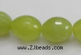 CKA224 15.5 inches 15*20mm faceted egg-shaped Korean jade gemstone beads