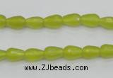 CKA228 15.5 inches 6*8mm faceted teardrop Korean jade gemstone beads