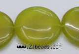 CKA240 15.5 inches 30mm flat round Korean jade gemstone beads