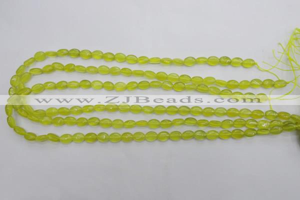 CKA241 15.5 inches 6*8mm oval Korean jade gemstone beads