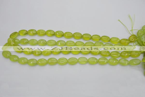 CKA244 15.5 inches 10*14mm oval Korean jade gemstone beads