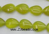 CKA256 15.5 inches 12*16mm flat teardrop Korean jade gemstone beads