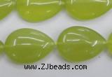 CKA258 15.5 inches 18*25mm flat teardrop Korean jade gemstone beads