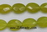 CKA271 15.5 inches 12*16mm faceted oval Korean jade gemstone beads