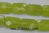 CKA281 15.5 inches 13*18mm faceted rectangle Korean jade gemstone beads