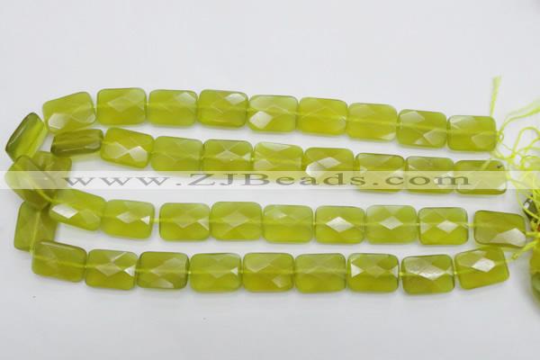 CKA282 15.5 inches 15*20mm faceted rectangle Korean jade gemstone beads