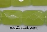 CKA283 15.5 inches 18*25mm faceted rectangle Korean jade gemstone beads