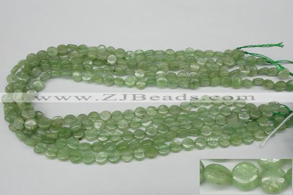 CKC252 15.5 inches 8mm flat round natural green kyanite beads