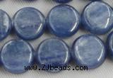 CKC512 15.5 inches 10mm flat round natural Brazilian kyanite beads