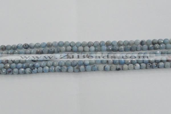 CKC701 15.5 inches 6mm faceted round imitation blue kyanite beads