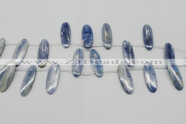 CKC77 Top drilled 12*35mm oval natural kyanite gemstone beads