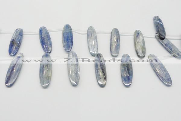 CKC78 Top drilled 13*45mm oval natural kyanite gemstone beads