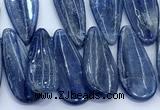 CKC827 15 inches 10*23mm - 13*30mm flat teardrop blue kyanite beads