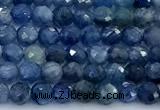 CKC838 15 inches 3mm faceted round blue kyanite beads