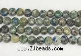 CKJ489 15.5 inches 10mm flat round natural k2 jasper beads