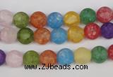 CKQ03 15.5 inches 8mm round matte dyed crackle quartz beads