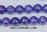 CKQ101 15.5 inches 6mm round AB-color dyed crackle quartz beads