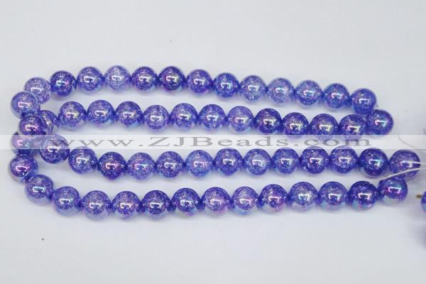 CKQ103 15.5 inches 10mm round AB-color dyed crackle quartz beads