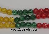 CKQ11 15.5 inches 6mm round dyed crackle quartz beads wholesale