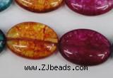 CKQ122 15.5 inches 20*30mm oval dyed crackle quartz beads