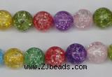 CKQ14 15.5 inches 10mm round dyed crackle quartz beads wholesale