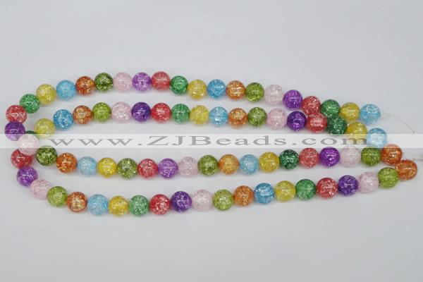 CKQ14 15.5 inches 10mm round dyed crackle quartz beads wholesale