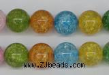 CKQ15 15.5 inches 12mm round dyed crackle quartz beads wholesale