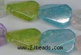 CKQ164 15.5 inches 18*25mm twisted rectangle AB-color crackle quartz beads