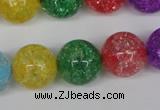 CKQ18 15.5 inches 18mm round dyed crackle quartz beads wholesale