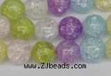 CKQ24 15.5 inches 12mm round dyed crackle quartz beads wholesale