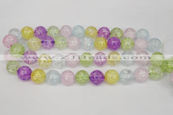 CKQ26 15.5 inches 16mm round dyed crackle quartz beads wholesale