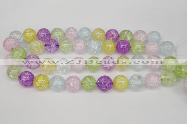 CKQ27 15.5 inches 18mm round dyed crackle quartz beads wholesale