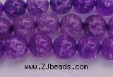 CKQ310 15.5 inches 10mm round dyed crackle quartz beads wholesale