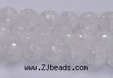 CKQ343 15.5 inches 6mm faceted round dyed crackle quartz beads